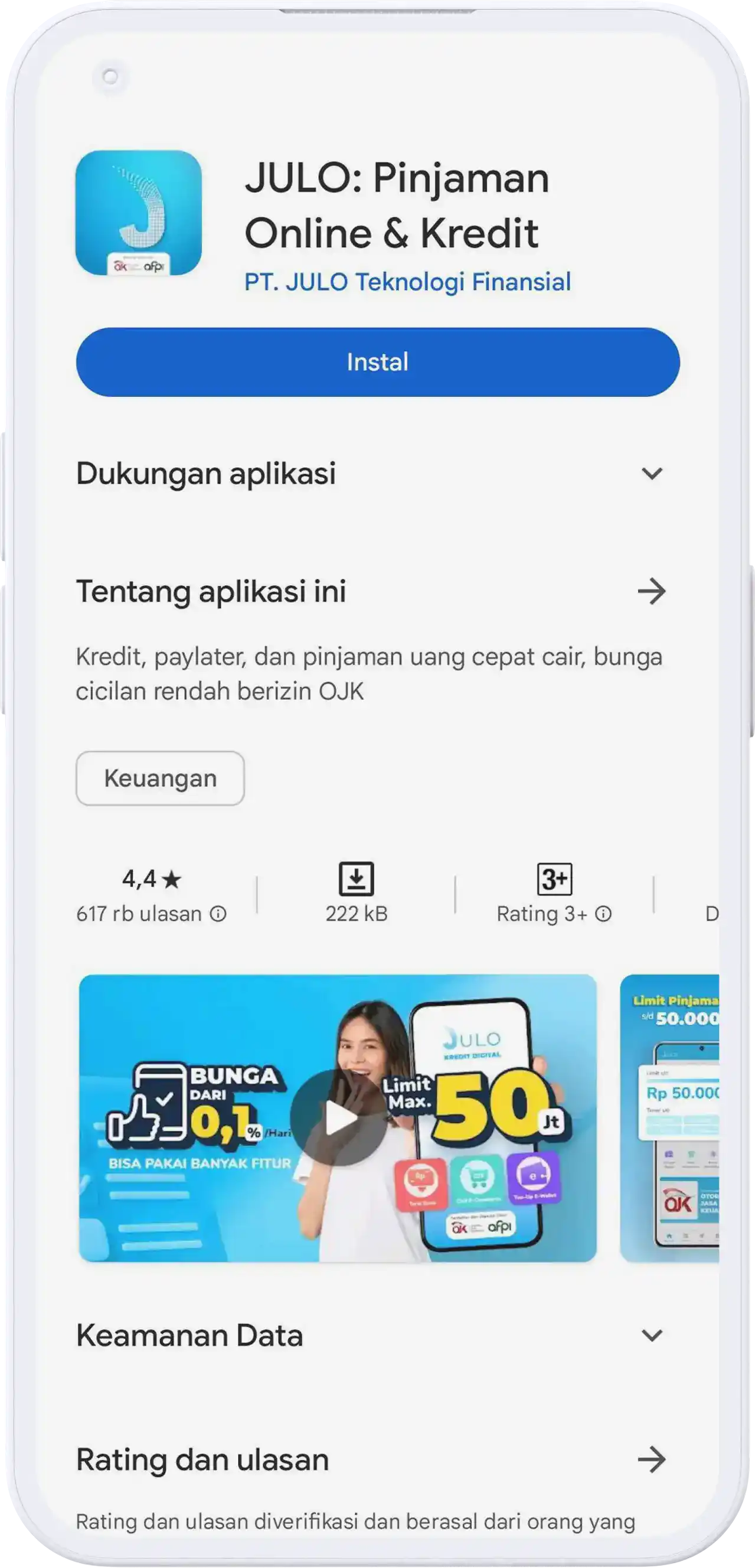 1. Download JULO di Google Play